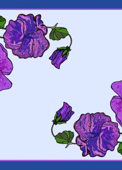 Esarfa matase naturala Purple Garden