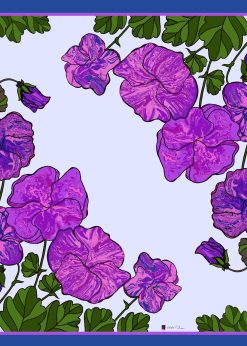 Esarfa matase naturala Purple Garden